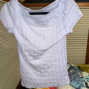 FREE PEOPLE OFF THE SHOULD LIGHT PURPLE TOP!